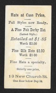 VICTORIAN TRADE CARDS (2) Hats & Linen Collars