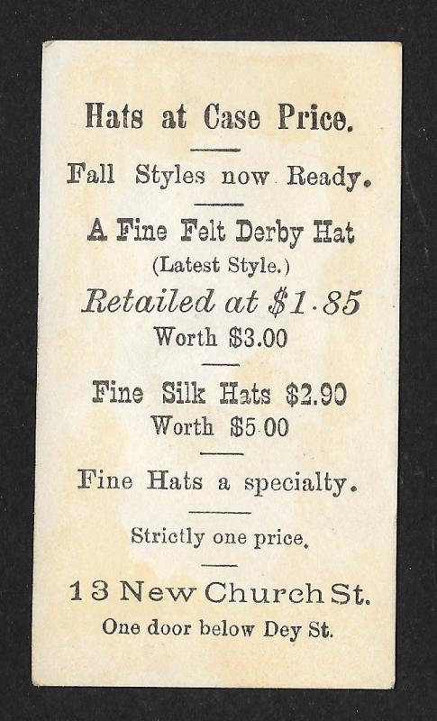 VICTORIAN TRADE CARDS (2) Hats & Linen Collars