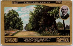 Lover's Lane Saint Joseph Missouri MO Lined Trees Flowers Attraction Postcard