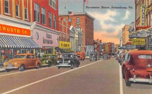 Sycamore Street Woolworth Store Petersburg Virginia linen postcard