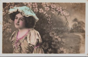 Beautiful Glamour Fashion Lady Joyeuse Annee Vintage RPPC C152