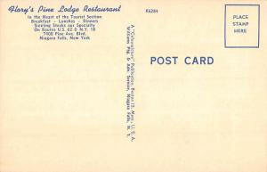 Niagara Falls New York Florys Pine Lodge Restaurant Antique Postcard K82806