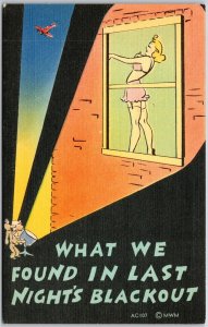 Spotlight Sexy Woman Spotted Over The Window Comic Card Postcard