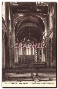 Old Postcard Verdun Interior De La Cathedrale