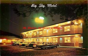 MT, Superior, Montana, Big Sky Motel, At Night, 60s Cars, Dexter No 23595-C