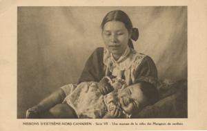 Mother & Child Canada Indians First Nations Missionary Oblates Mary Postcard E4