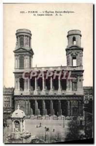 Postcard Old Paris the church Saint Sulpice St Sulpice Church