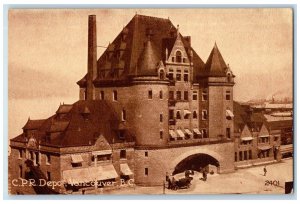 c1940's C.P.R. Depot Vancouver British Columbia Canada Vintage Postcard