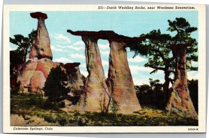 Postcard CO Colorado Springs - Dutch Wedding Rocks near Woodmen Sanatorium