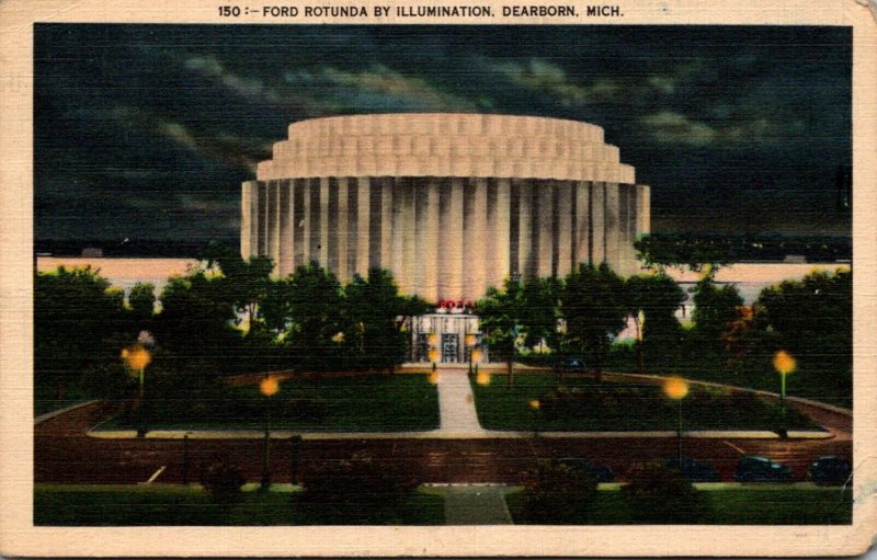 Michigan Dearborn Ford Rotunda By Illumination 1942
