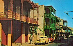 New Orleans LA Street View Old Cars French Quarter Postcard