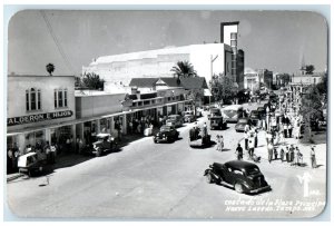 Nuevo Laredo Tamaulipas Mexico RPPC Photo Postcard Side of the Main Plaza c1950s