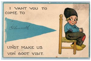 Elsworth Missouri MO Postcard I Vant You To Come Undt Make Us A Goot Visit 910