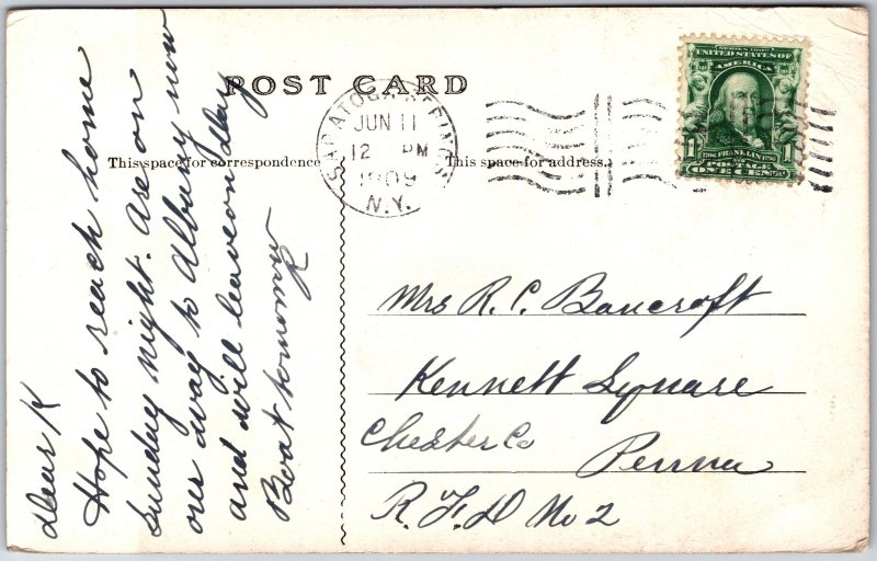 Saratoga Springs New York NY, 1909 High Rock Springs, Woman, Vintage Postcard