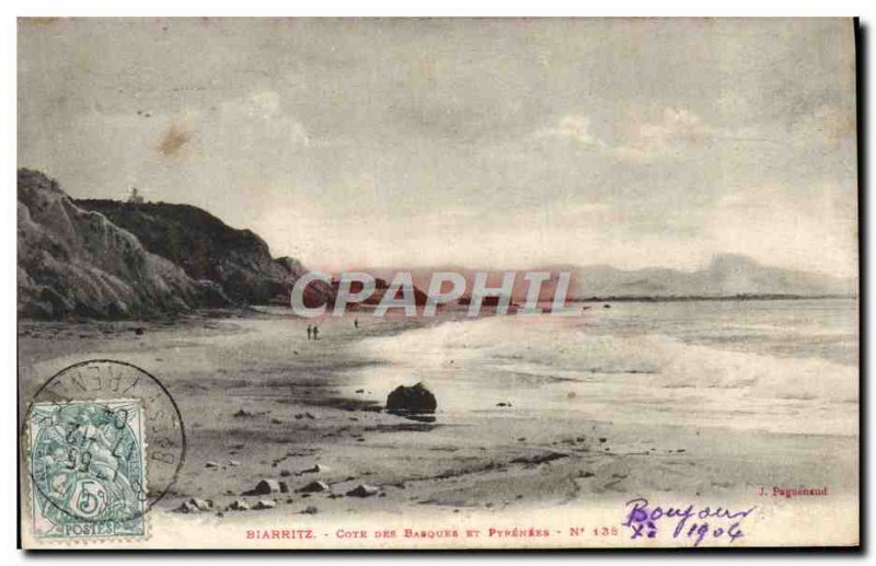 Old Postcard Biarritz Cote Des Basques and Pyrenees