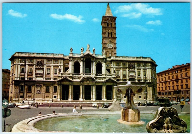 c1970s Rome, Italy Santa Maria Maggiore Basilica Fountain Square Chrome 4x6 M25