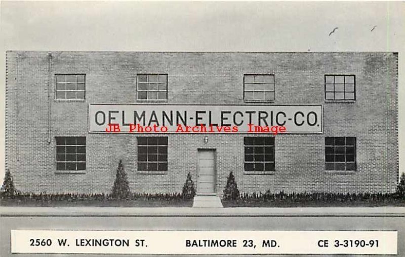 MD, Baltimore, Maryland, Oelmann-Electric Company, Exterior, Dexter No 13292B