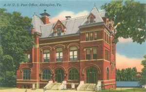 Arlington Virginia US Post Office Linen Postcard Unused