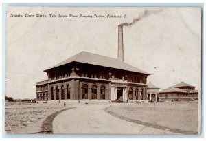 Columbus Water Works New Scioto Pumping Station Dutch Kios Hand Drawn Postcard