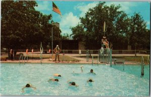 Swimming Pool at Lion's Camp for Crippled Children Kerrville TX Vtg Postcard B43