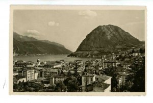 Switzerland - Lake Lugano. Lugano Village & Mt. San Salvatore  RPPC