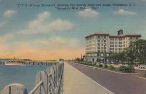 CHARLESTON, South Carolina, 30-40s; Murray Boulevard, Fort Sumter Hotel & Docks