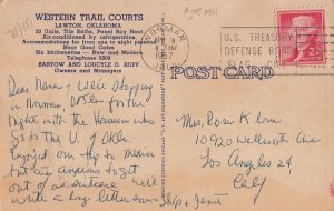 Postcard Western Trail Courts Lawton OK 1957