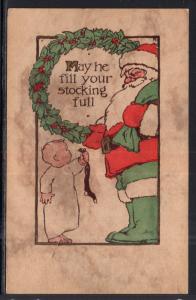 Merry Christmas Santa Wreath Child