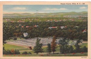 Postcard Tennis Courts Utica NY 1943