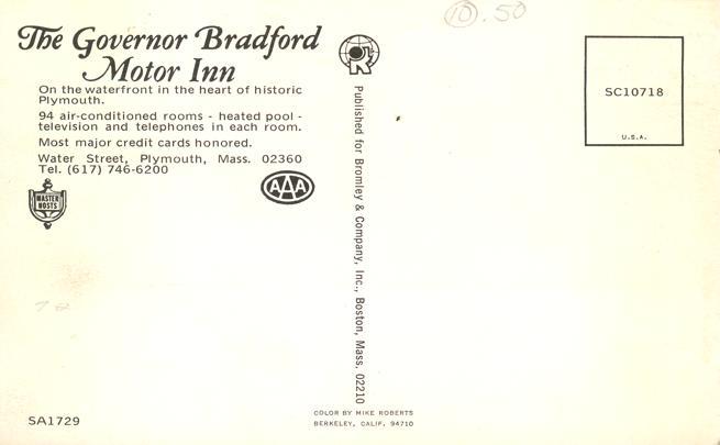 Governor Bradford Motor Inn Motel - Plymouth MA, Massachusetts