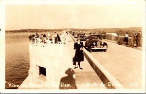 Washington Grand Coulee Dam Walk and Drive Old Cars Real Photo