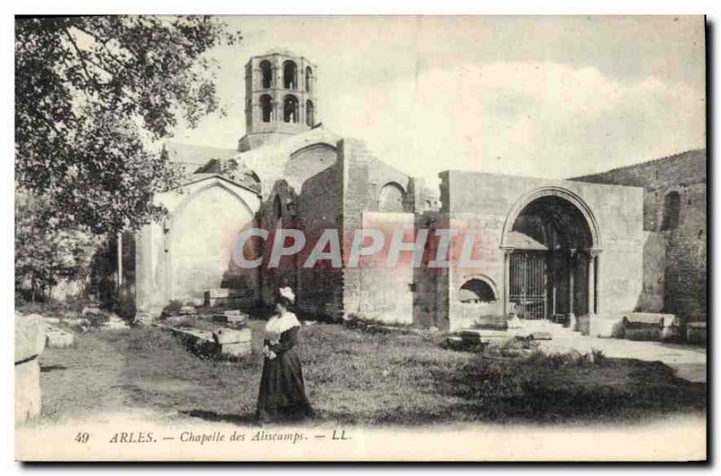 Old Postcard Arles Chapel Aliscamps