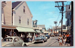 Provincetown MA~Cape Cod~Commerical Street~Patricks News Sign~1950s Postcard
