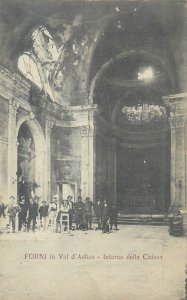 Italy Veneto Forni di Val d'Astico bombed church interior World War 1914-1918 