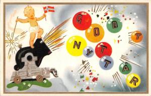 BT1946 goot nyttar cannon child  sweden new year