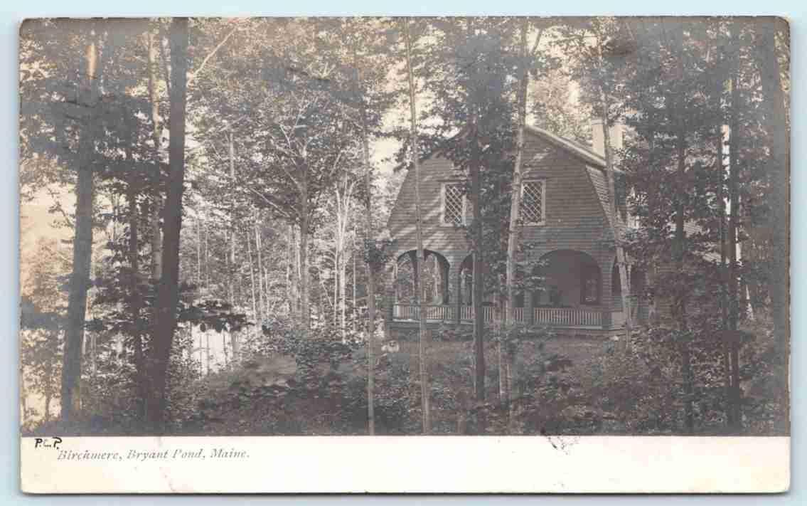 RPPC BRYANT POND, ME Maine "BIRCHMERE" Craftsman House c1900s