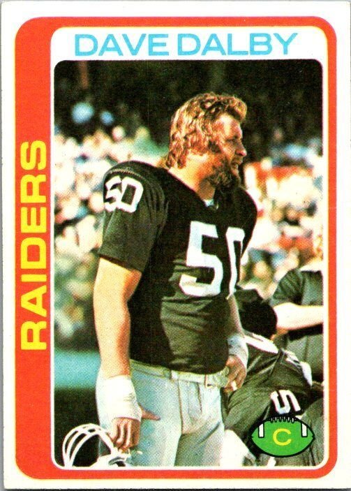 1978 Topps Football Card Dave Dalby Oakland Raiders sk7399