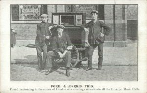 Ford & Barris Trio London Street Performers Organ? Music c1905 Postcard