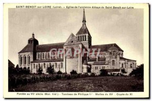 Old Postcard Saint Benoit sur Loire Loiret Church of the former Abbey of Sain...