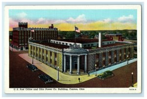 c1940s US Post Office and Ohio Power Co. Building Canton Ohio OH Postcard