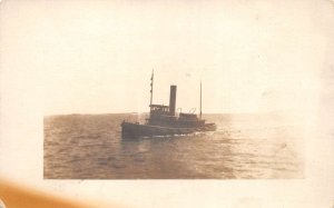 Steamer Tug Boat Real Photo Vintage Postcard AA67250