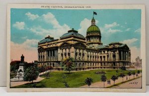 State Capitol Indianapolis Indiana with Facts and Ranks on Reverse Postcard A3