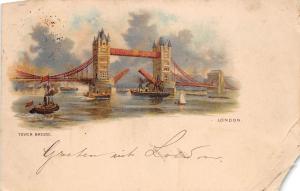 BR59155 tower bridge ship bateaux london corner cut  postcard  uk