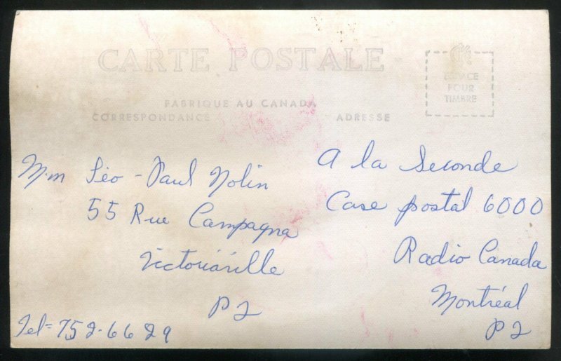 h2701 VICTORIAVILLE Que 1940s St. Louis de Gonzaelle Academy.Real Photo Postcard