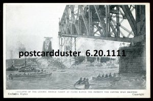 1111 - QUEBEC CITY Postcard 1910s Bridge Collapse. Disaster