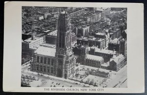 Vintage Postcard 1930's Riverside Church, Birds-Eye View New York City, NY