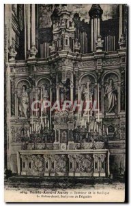 Old Postcard Sainte Anne d Auray Interietr Basilica Altar The Organ Sculprure...