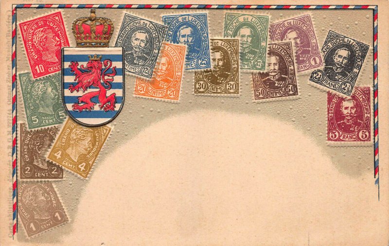 Luxembourg Stamps on Early Embossed Postcard, Unused, Published by Ottmar Zieher