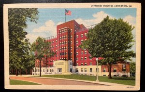 Vintage Postcard 1955 Memorial Hospital, Springfield, Illinois (IL)