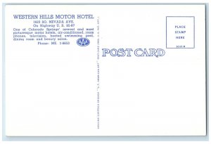 c1950's Western Hills Motor Hotel Colorado Springs Colorado CO Postcard 